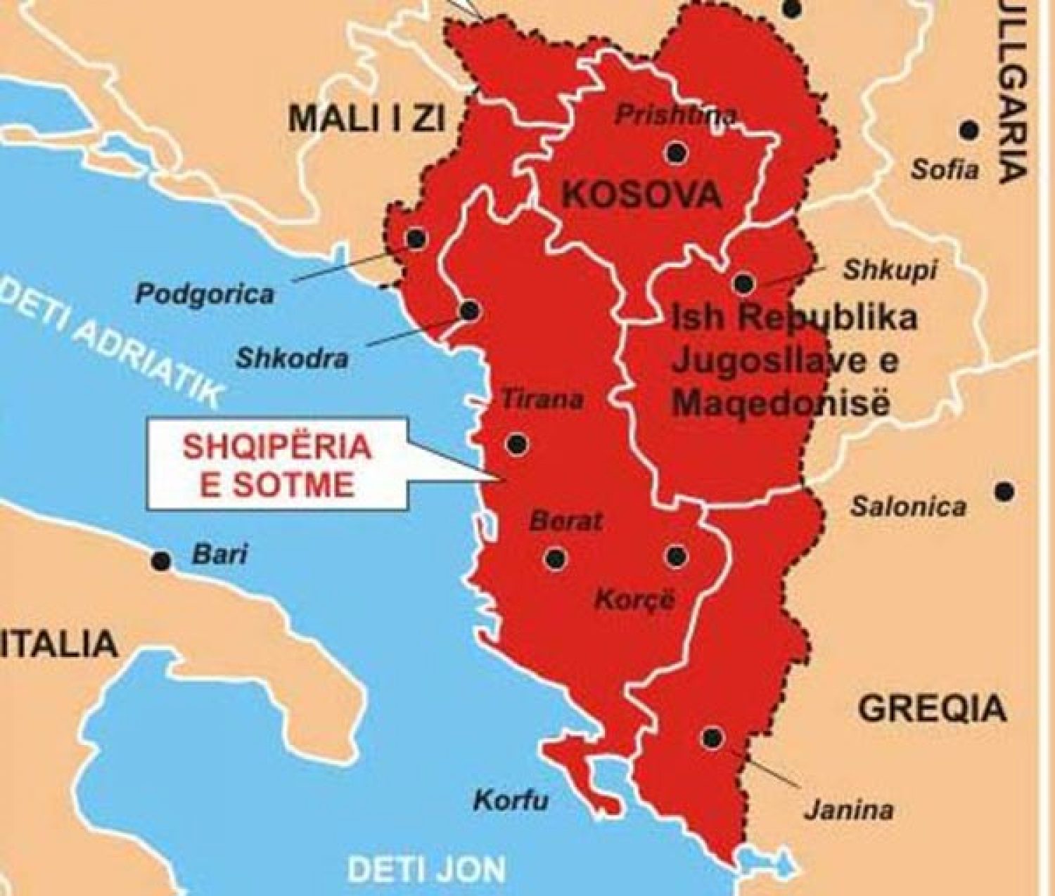 Χάρτες της «Μεγάλης Αλβανίας» φτάνουν και σε σχολεία της Ελλάδος!