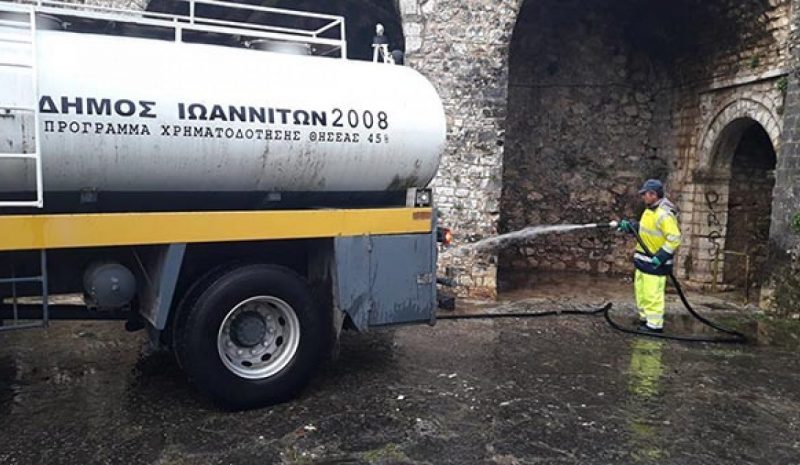 Επιχείρηση καθαρισμού  περιμετρικά του Κάστρου