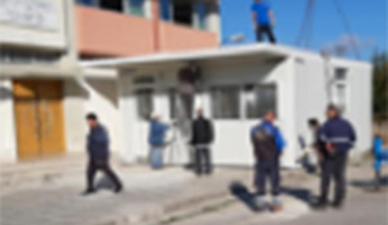 Τοποθετήθηκε η νέα προκατ  αίθουσα στο 28ο Νηπιαγωγείο 