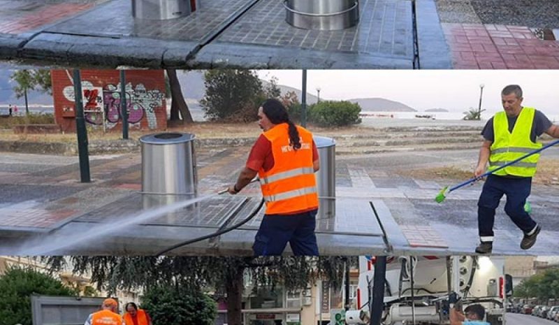 Ολοκληρώθηκε το πλύσιμο  κάδων στην Ηγουμενίτσα