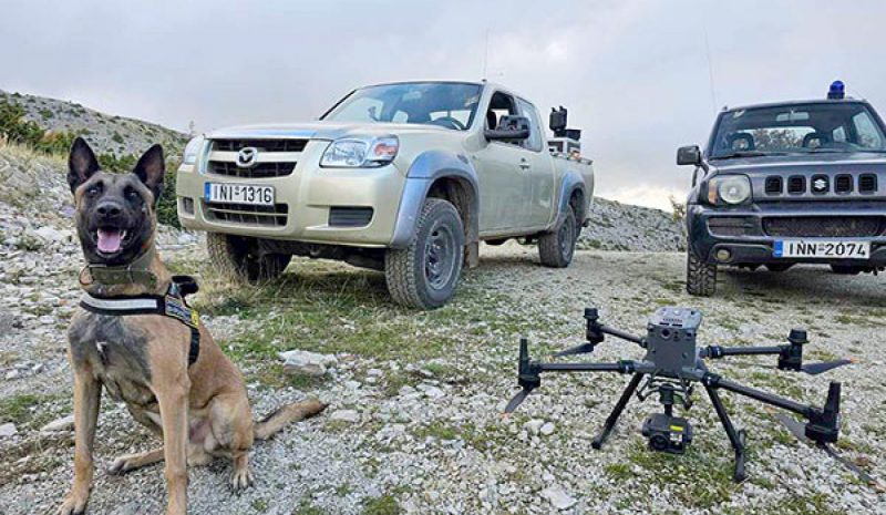 Με drone και εκπαιδευμένο σκύλο  έψαχναν τις φόλες στο Ξηροβούνι
