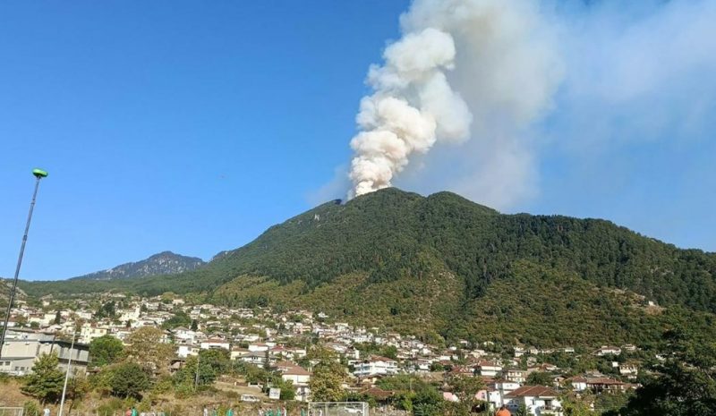 Φλέγεται η Τραπεζίτσα Κόνιτσας