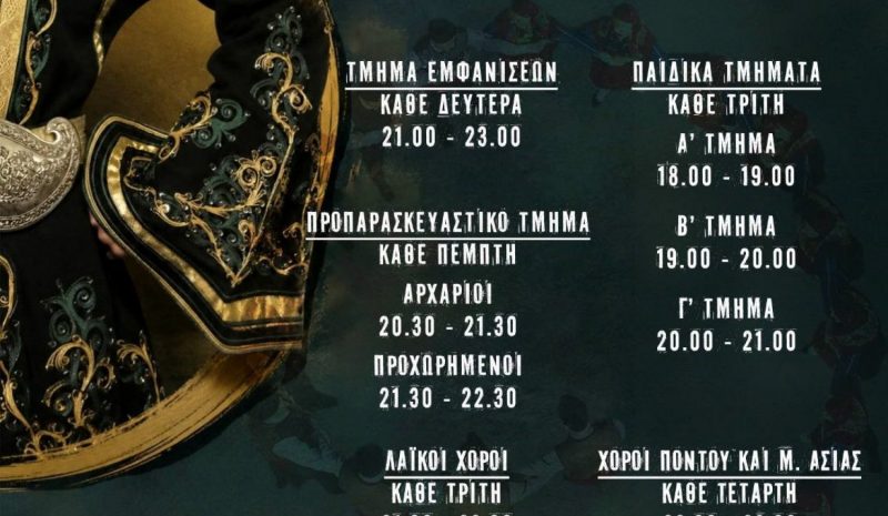 Eγγραφές στα τμήματα του Πολ/κού Συλλόγου Λούτσας